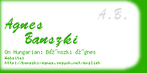 agnes banszki business card